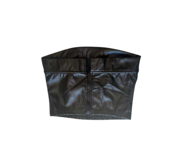 SHEIN Women's Black Faux Leather Strapless Bandeau Top - Size S