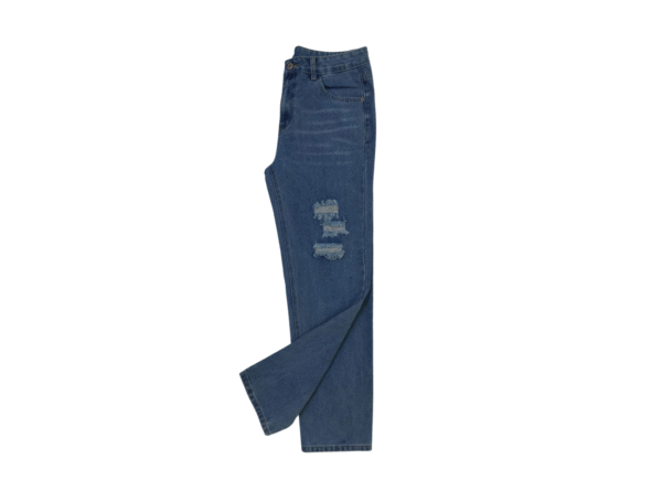NEWTUSFAN Men's Light Wash Distressed Straight Leg Jeans - Size 32