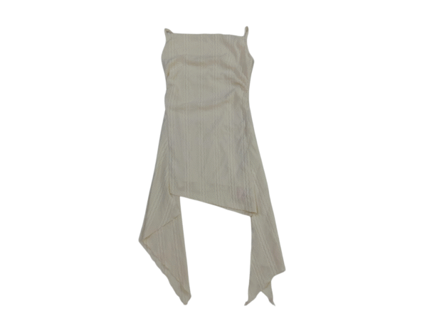 SHEIN Women's Cream Ribbed Asymmetrical Hem Mini Dress - Size M