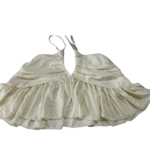 DAZY Women's M Cream Ruffled Halter Neck Cropped Blouse Size M