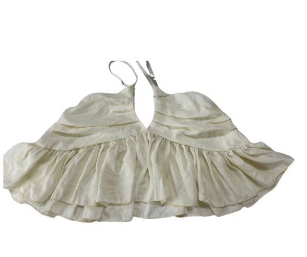 DAZY Women's M Cream Ruffled Halter Neck Cropped Blouse Size M