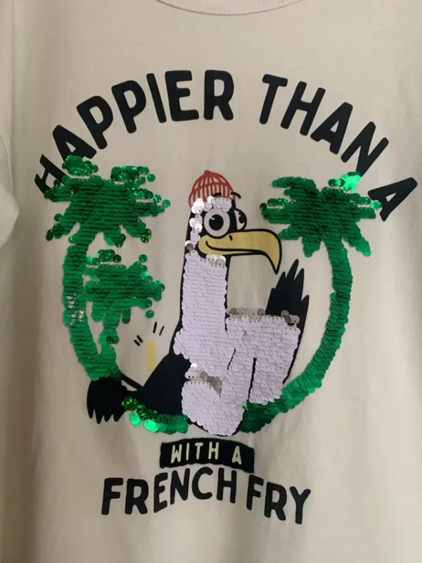 Lefties Kids' Sequin "Happier Than A French Fry" Graphic T-Shirt Size 9-10Y