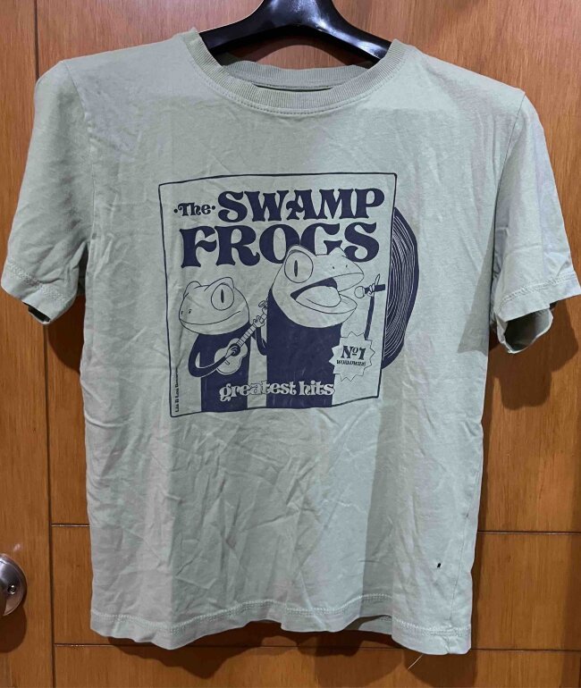 Lefties Kids' "The Swamp Frogs - Greatest Hits" Graphic T-Shirt - Olive Green (5-6 Years)