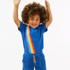 Kids' Blue Rainbow Stripe T-Shirt - Size K3 (1.5-2 Years)
