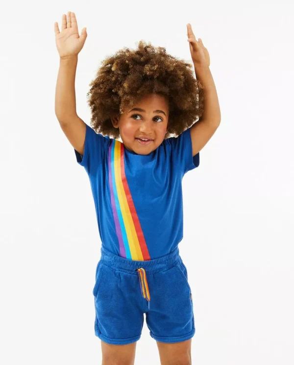 Kids' Blue Rainbow Stripe T-Shirt - Size K3 (1.5-2 Years)