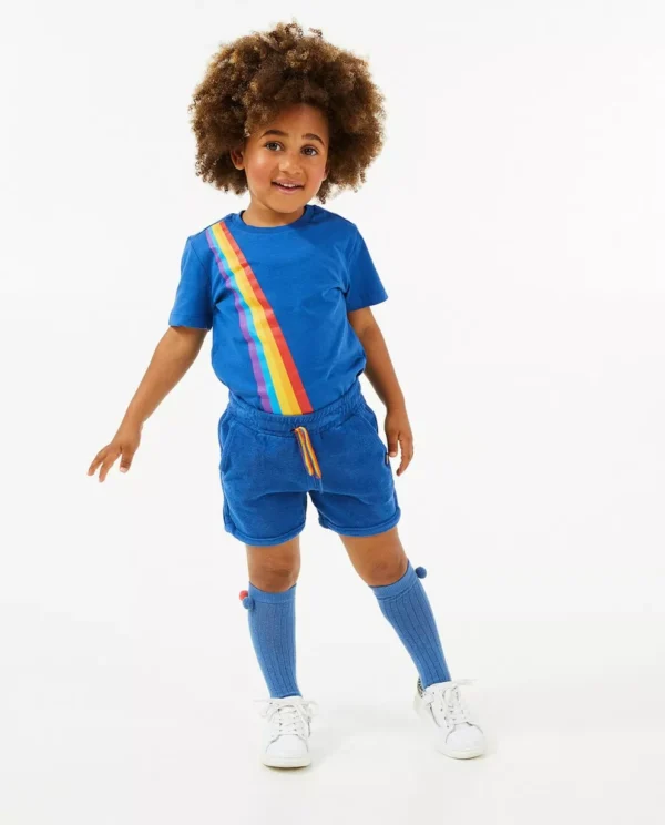 Kids' Blue Rainbow Stripe T-Shirt - Size K3 (1.5-2 Years)