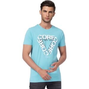 Jack & Jones Men's Dark Blue Vertical Stripe Casual T-Shirt (Size L)