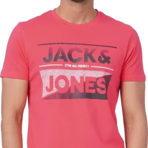 Jack & Jones Men's Dark Blue Vertical Stripe Casual T-Shirt (Size L)