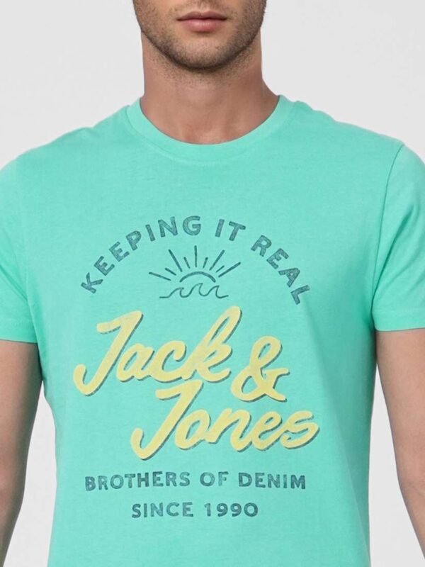 Jack & Jones Men's White Crew Neck Graphic Print T-Shirt (Size L)