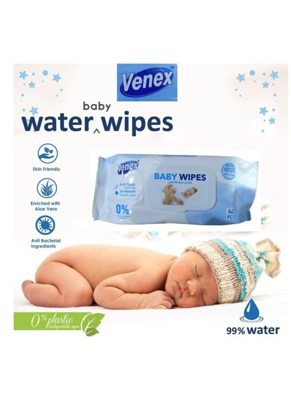 Venex Water Wipes – Natural Baby Wet Wipes for Newborns (15 Wipes)