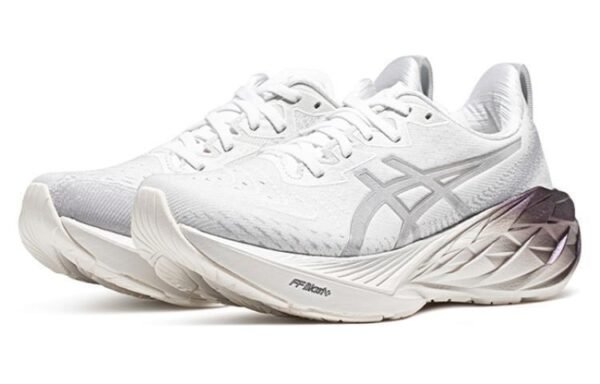 ASICS NOVABLAST Performance Running Shoes - White and Metallic Accent