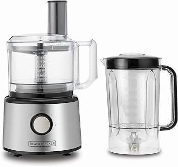 BLACK+DECKER 2-in-1 Food Processor and Blender Combo. This powerful, space-saving appliance easily handles all your food prep, from chopping and slicing in the processor bowl to making smoothies and purees with the blender jar. Get dual functionality with one sleek base.