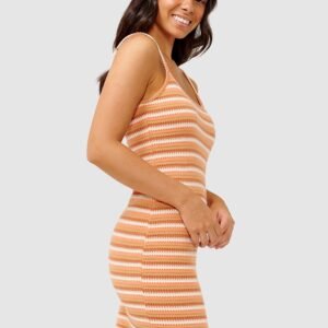The Iconic Women's Off-White Mini Print Puff Sleeve Tiered Midi Dress (Size M)