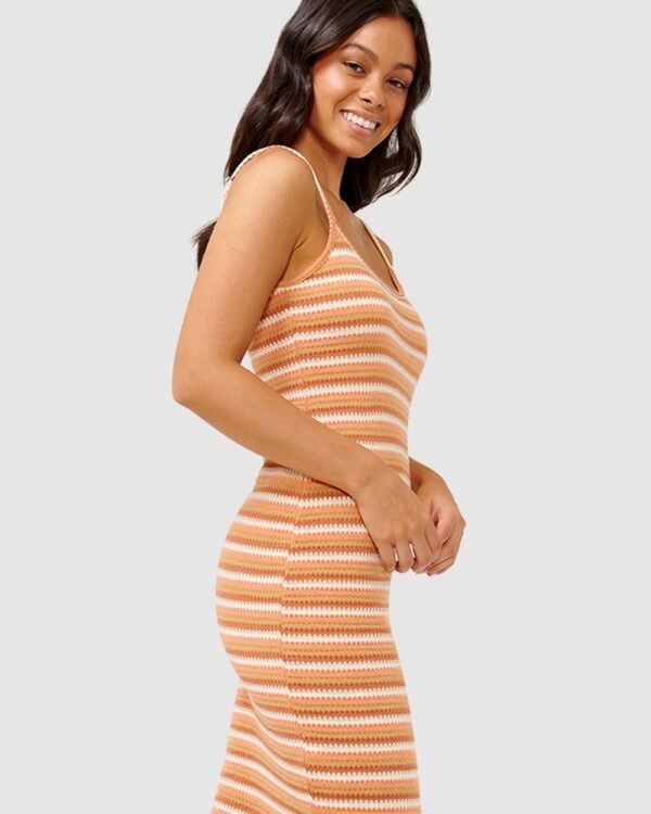 The Iconic Women's Off-White Mini Print Puff Sleeve Tiered Midi Dress (Size M)