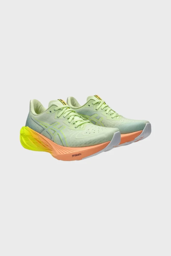 ASICS NOVABLAST Performance Running Shoes - Mint Green and Sunset Orange