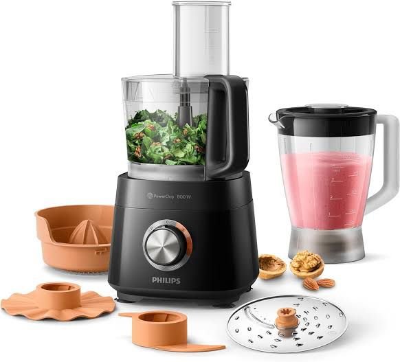 BLACK+DECKER 2-in-1 Food Processor and Blender Combo. This powerful, space-saving appliance easily handles all your food prep, from chopping and slicing in the processor bowl to making smoothies and purees with the blender jar. Get dual functionality with one sleek base.