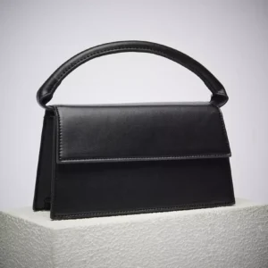 MAX Structured Black Croc-Embossed Tote Bag – Knot Detail Top Handle Work Bag