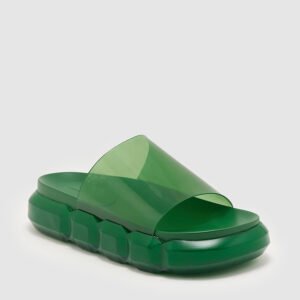 Charles & Keith Green Chunky Geometric Platform Slides