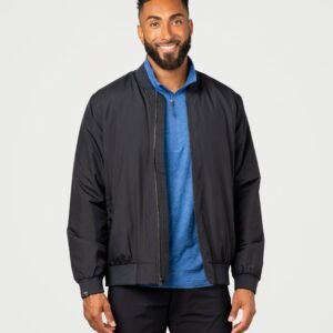 Falls Creek Men's Classic Bomber Jacket - XL Size - Versatile Black Lightweight Outerwear