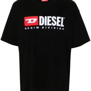 DIESEL Men's Logo T-Shirt with Red 'DENIM DIVISION' Print (White)