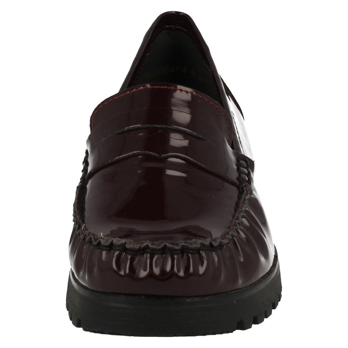Charles & Keith Burgundy Patent Platform Penny Loafers