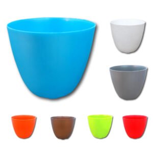 LOGIFIRST Colorful Plastic Planter Pots - Modern Indoor/Outdoor Flower Vases (Multi-Pack Options)