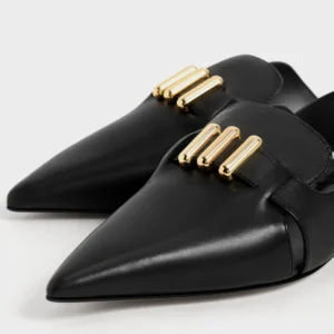 Charles & Keith Pointed-Toe Heeled Mules , Size 35