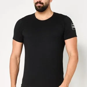 CERRUTI CERRUTI Men's Slim-Fit Plain Black T-Shirt