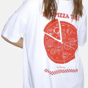 Noisy May “It’s Pizza Time” Graphic T-Shirt – White