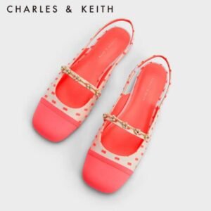 Charles & Keith Jewel Strap Pointed-Toe Slingback Flats