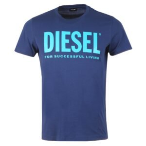 DIESEL Men's Navy Blue T-Shirt with 'FOR SUCCESSFUL LIVING' Slogan