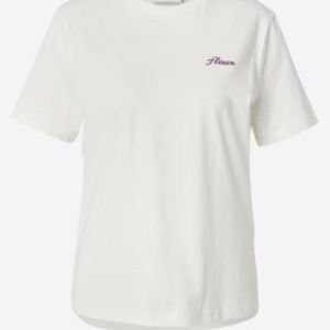 Vila Abstract Floral Back Graphic T-shirt - White with Purple & Pink Print (Size XL)