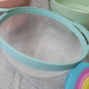 Logifirst Fine Mesh Kitchen Sieve/Strainer with Dual Handles - Teal