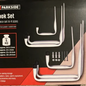 Parkside Heavy-Duty Powder-Coated Steel Storage Hook Set - 6 Pieces in 4 Sizes