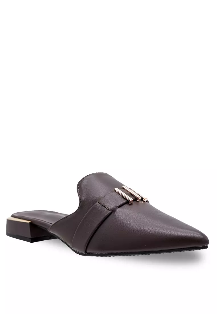 Charles & Keith Pointed-Toe Heeled Mules , Size 35