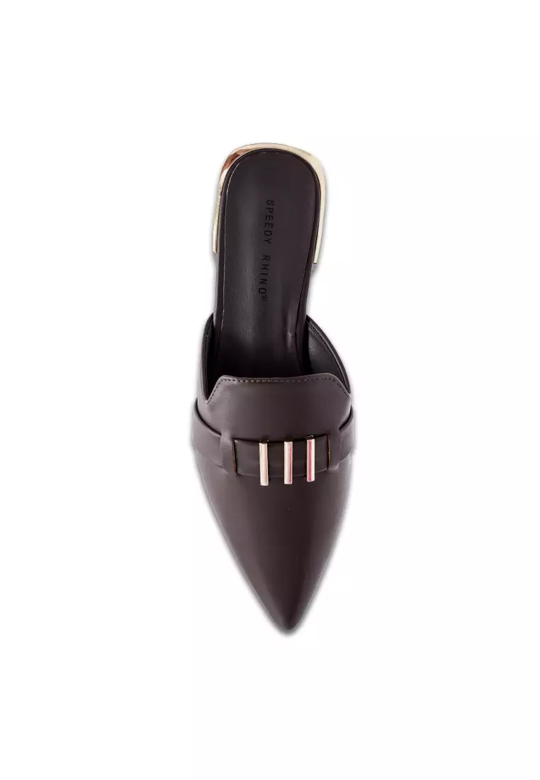 Charles & Keith Pointed-Toe Heeled Mules , Size 35