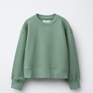 Kids' Sage Green Crewneck Sweatshirt | Comfortable Long-Sleeve Jumper