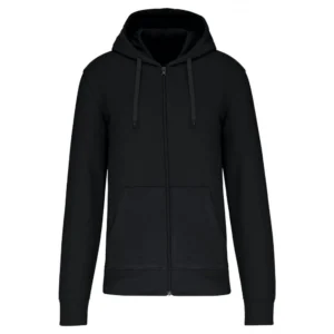 Unisex Black Full-Zip Hooded Sweatshirt | Classic Fleece Zip-Up Hoodie