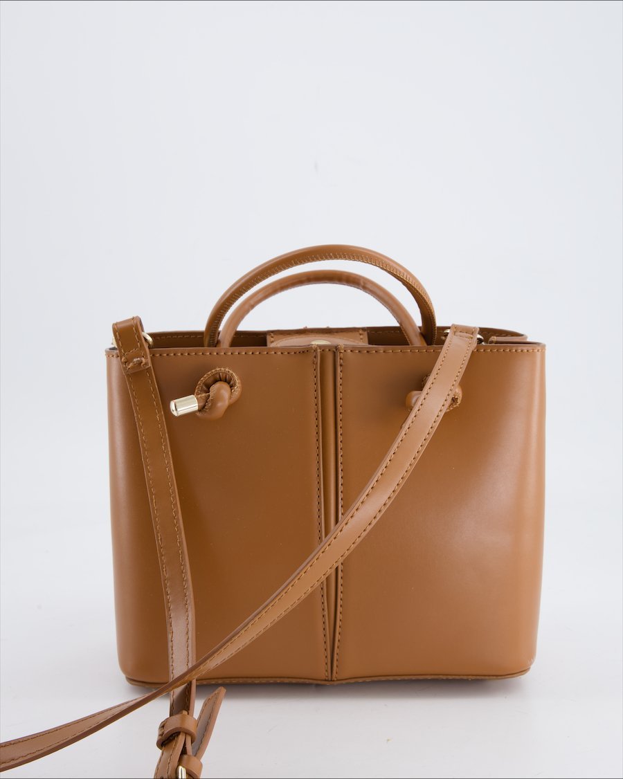 MAX Women's Tan Knot Detail Crossbody Handbag | Structured Mini Tote