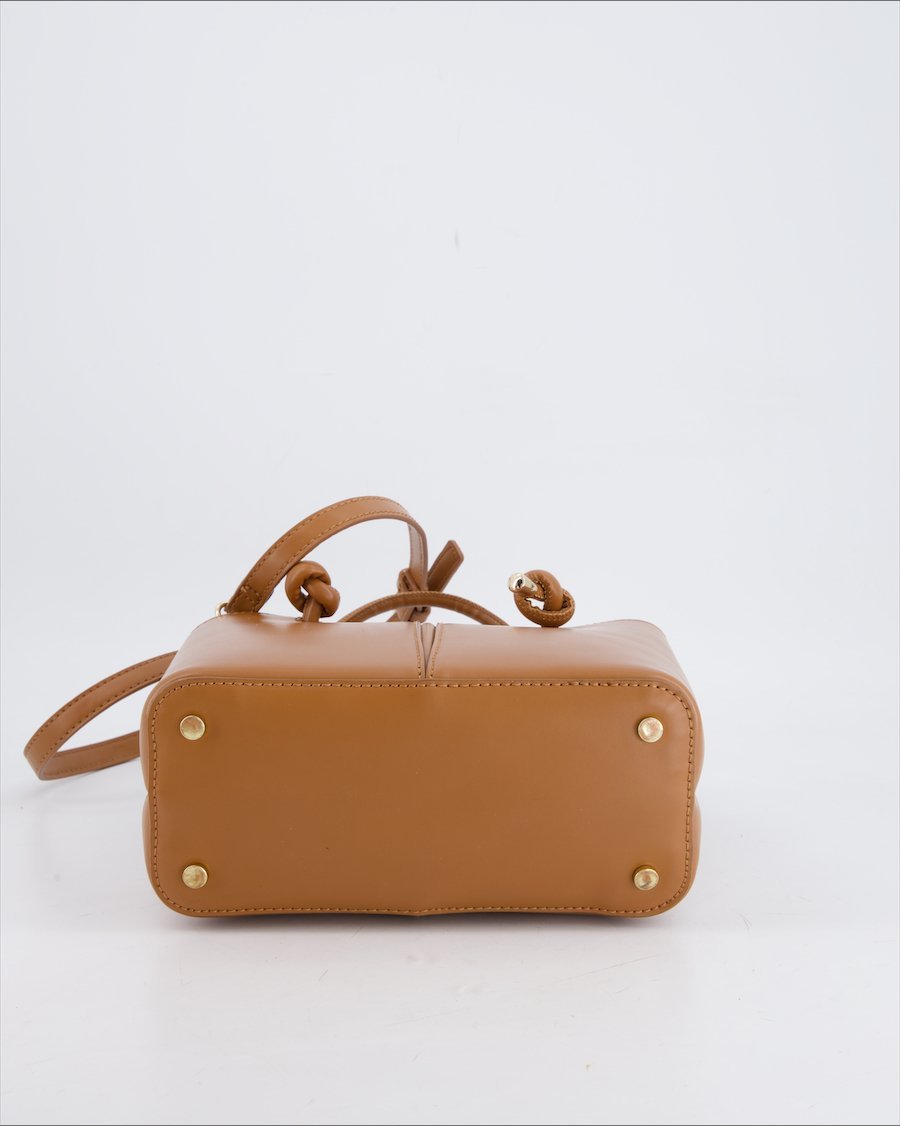MAX Women's Tan Knot Detail Crossbody Handbag | Structured Mini Tote