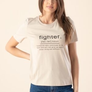 Vila "Fighter" Definition Graphic T-Shirt - Beige
