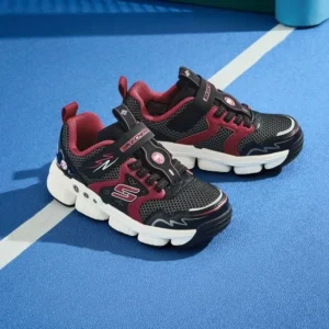 Skechers Kids' S-Lights: Flex-Glow Bolt - Black/Red Light-Up Sneakers