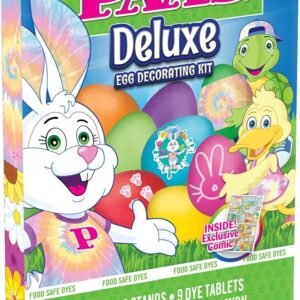 PAAS Deluxe Easter Egg Decorating Kit - 9 Dye Tablets, 88 Stickers, Magic Crayon, and Comic
