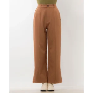 Women’s High-Waisted Wide-Leg Trousers – Brown Tailored Pants