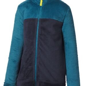 L.L.Bean Kids' Hi-Pile Fleece Jacket – Colorblock Teal & Navy Blue Full-Zip
