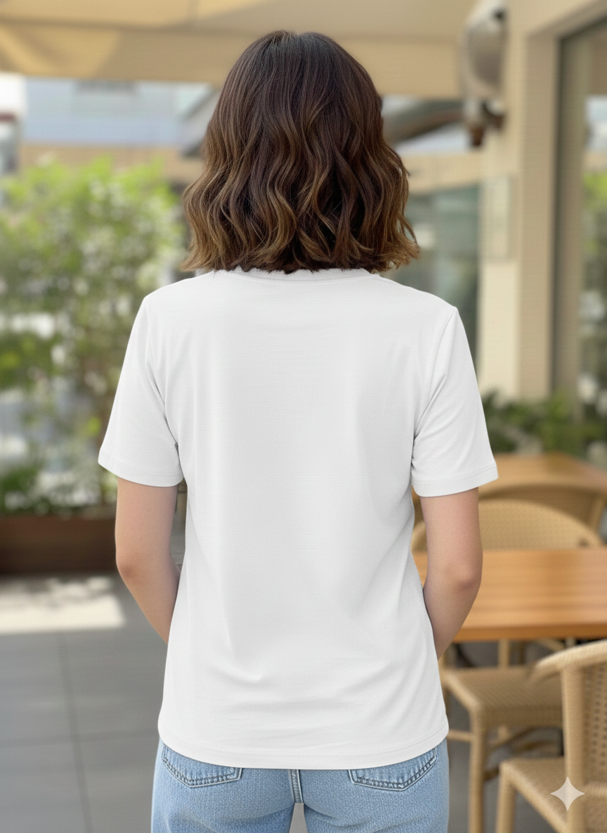 Essential Short Sleeve Cotton Tee - Women's Basic White