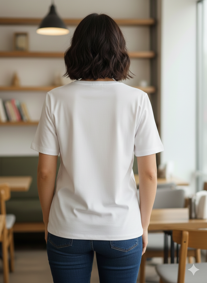 Women's Essential Soft-Touch White Crewneck T-Shirt