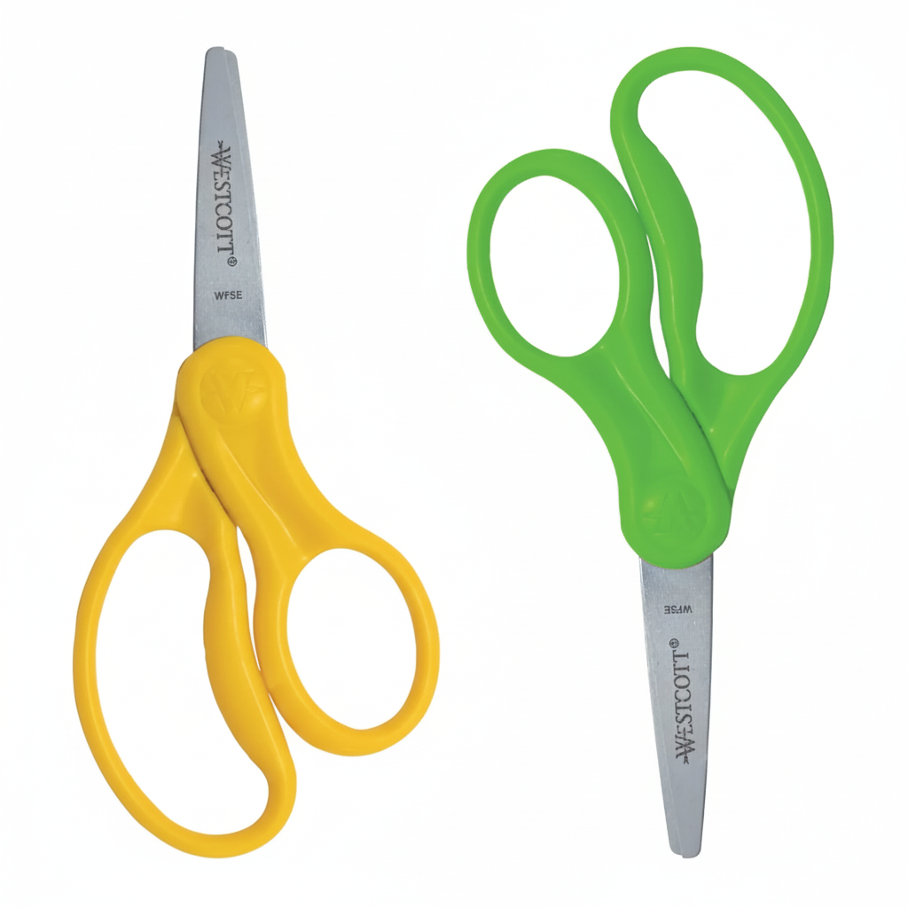 Westcott Kids Safety Scissors Set - 5-Inch Blunt Tip, 2-Pack (Green & Yellow)