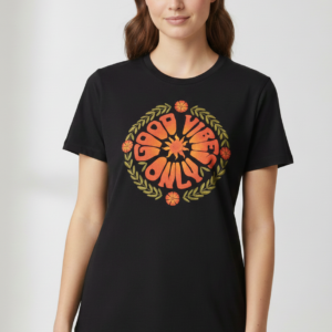Women's "Good Vibes Only" Graphic Black T-Shirt | Crew Neck Cotton Tee