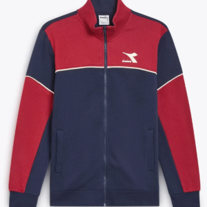 Diadora Men's Block Panel Full Zip Track Jacket - Navy/Red